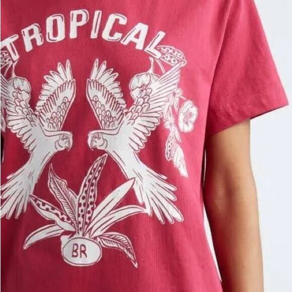 FARM Rio Red Tropical Organic Cotton T-Shirt XXS - Picture 6 of 8